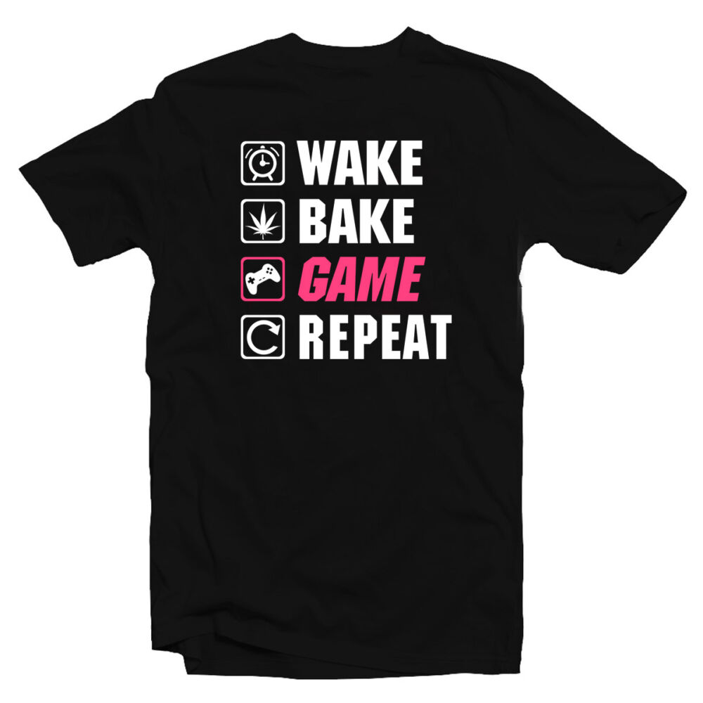 Wake, Bake, Game, Repeat Geek Póló