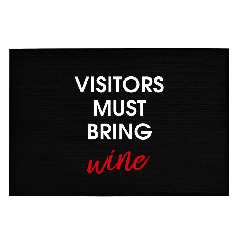 Visitors Must Bring Wine' Vicces, Tréfás Lábtörlő