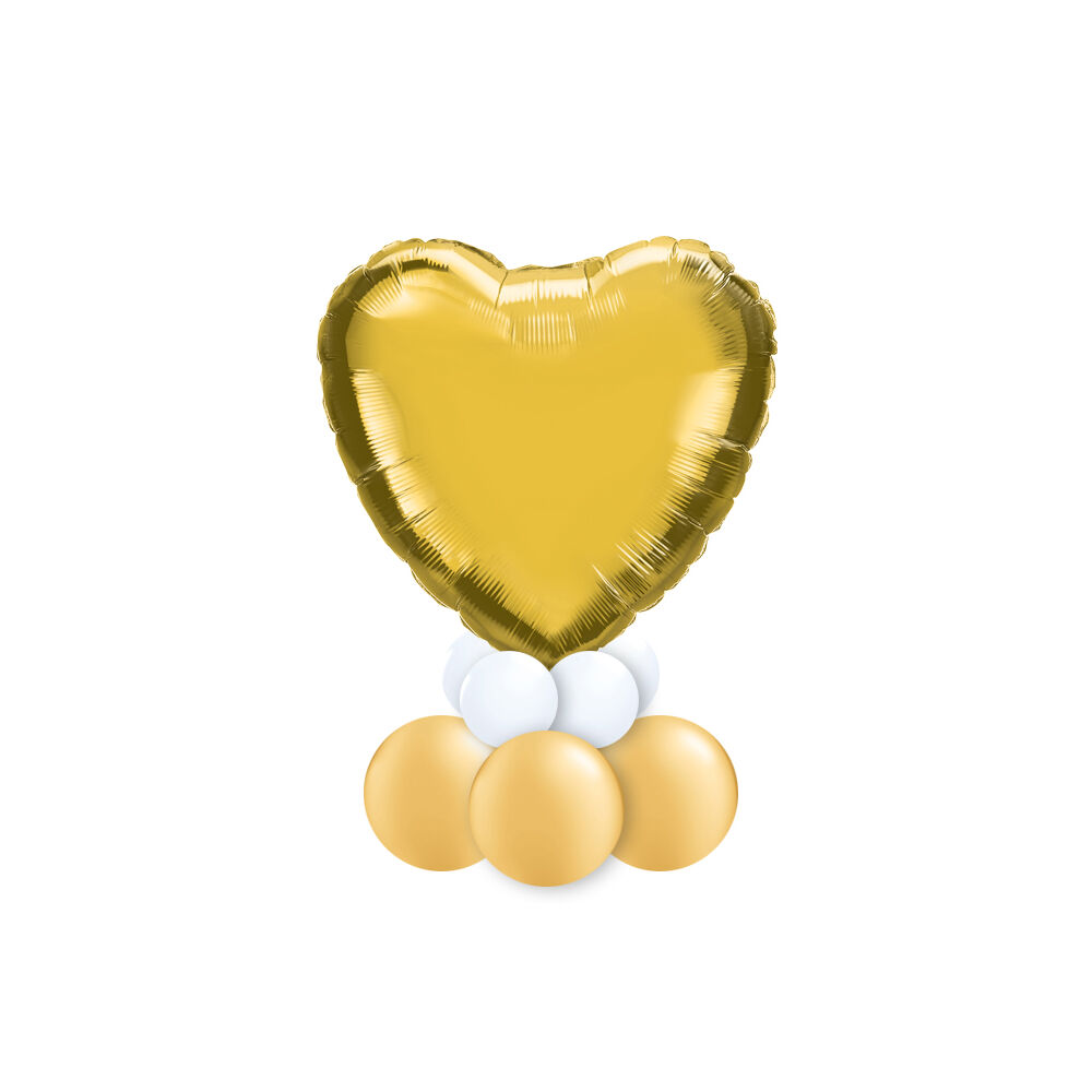 Feliratozható Arany Fehér Szív Alakú Ajándék Dekoráció Lufiból Valentin-napra 2