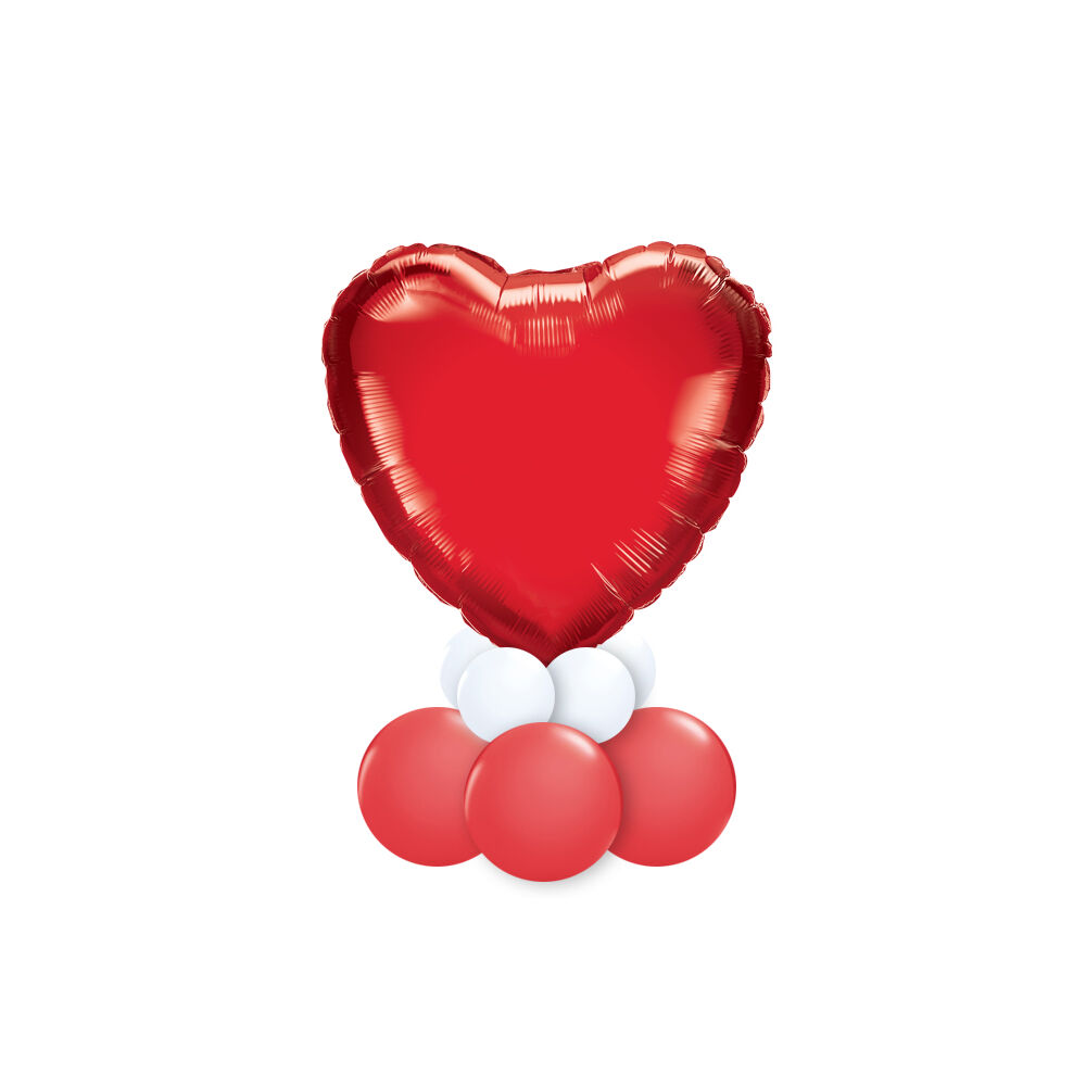 Feliratozható Piros Fehér Szív Alakú Ajándék Dekoráció Lufiból Valentin-napra 2
