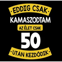 Kép 2/4 - Eddig Csak Kamaszodtam..., 50. Szülinapi Vicces Ajándék Póló 2