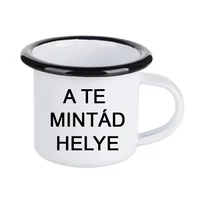 Kép 1/2 - Egyedi Mintás Zománcozott Fém Mokkás Kávés Csésze - 4990 Ft