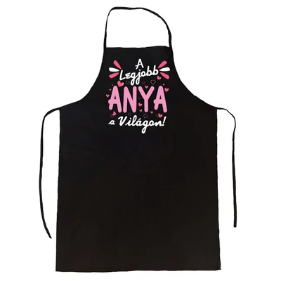 A Legjobb Anya a Világon Szívecskés Ajándék Kötény A Legjobb Anya a Világon Szívecskés Ajándék Kötény