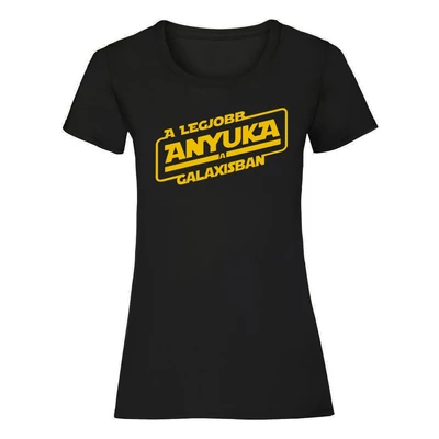 A Legjobb Anyuka a Galaxisban Anyák Napi Fekete Ajándék Póló