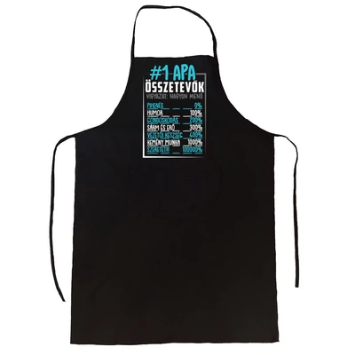 Number 1 Apa Összetevők Ajándék Vicces Kötény Number 1 Apa Összetevők Ajándék Vicces Kötény