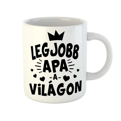 Legjobb Apa a Világon Korona Ajándék Bögre