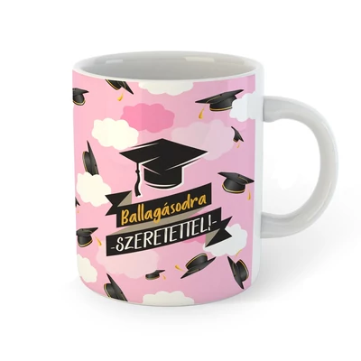 Ballagásodra Szeretettel Pink Ajándék Bögre