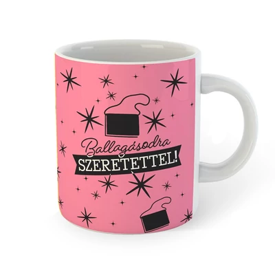 Ballagásodra Szeretettel Tarisznya Mintás Rózsaszín Ajándék Bögre