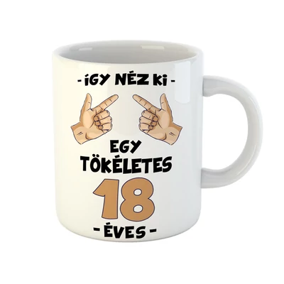 Így Néz Ki Egy Tökéletes 18 Éves! Szülinapi Ajándék Bögre
