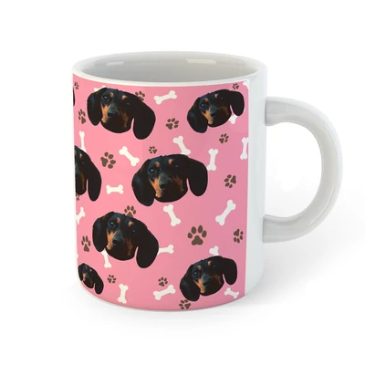 Egyedi Kutya Mintás Bögre - Pink