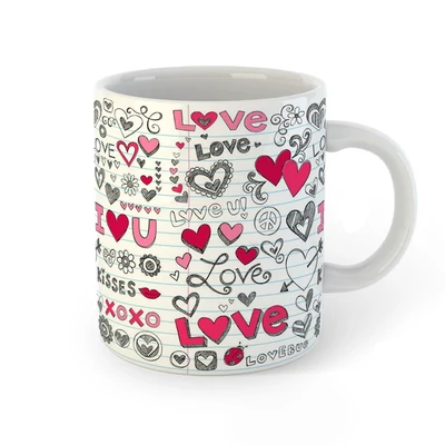 Szerelmes Füzet Ajándék Bögre Valentin-napra