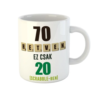 70 az új 20 - Vicces Ajándék Szülinapi Bögre