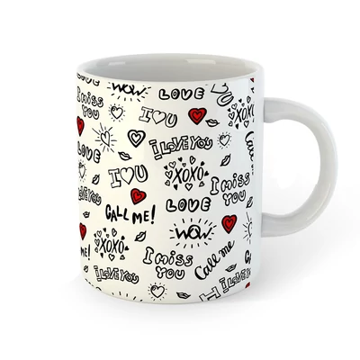 XOXO, Love You... Ajándék Fehér Bögre Valentin-napra