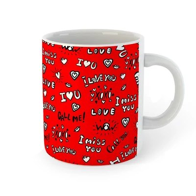 XOXO, Love You... Ajándék Piros Bögre Valentin-napra