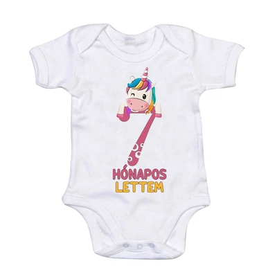 7 Hónapos Lettem Unikornis Mintás Baba Body Ruha