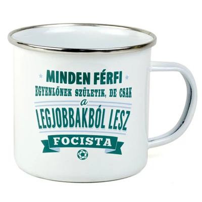 Ajándék Fém Bögre Foglalkozással - Focista