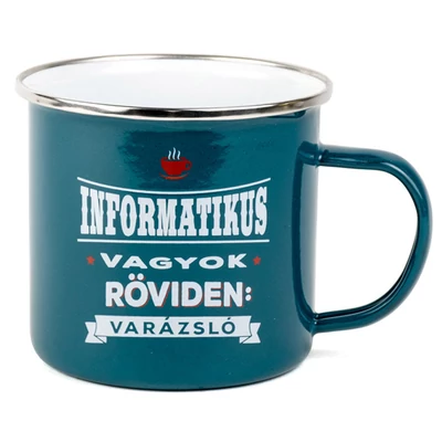 Ajándék Fém Bögre Foglalkozással - Informatikus