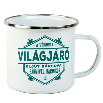 Ajándék Fém Bögre Ismerősnek - Világjáró