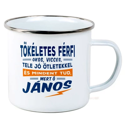 Ajándék Fém Bögre Névvel - János