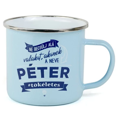 Ajándék Fém Bögre Névvel - Péter
