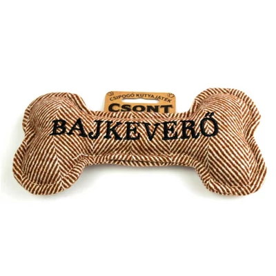 Bajkeverő Feliratú Csont Alakú Kutyajáték