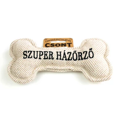 Szuper Házőrző Feliratú Csont Alakú Kutyajáték