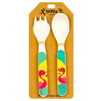 Flamingó Mintás Evőeszköz Gyerekeknek - Panda Banda