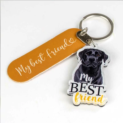 Kutyás Ajándék Kulcstartó - Fekete Labrador