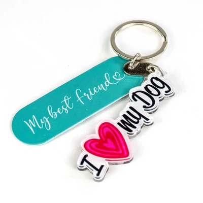 Kutyás Kulcstartó - I love my Dog Felirattal