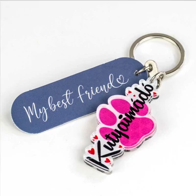 Kutyás Kulcstartó - Kutyaimádó Felirattal