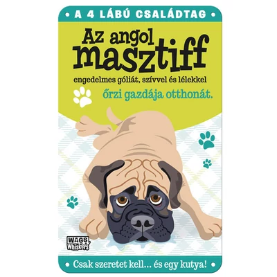 Vau és Miau Kutyás Ajándék Fém Ajtótábla - Angol Masztiff