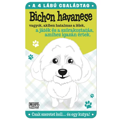Vau és Miau Kutyás Ajándék Fém Ajtótábla - Bichon Havanese