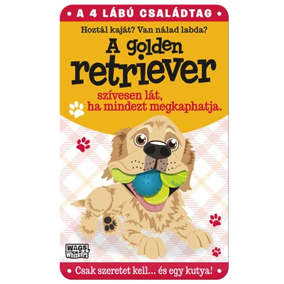 Vau és Miau Kutyás Ajándék Fém Ajtótábla - Golden Retriever