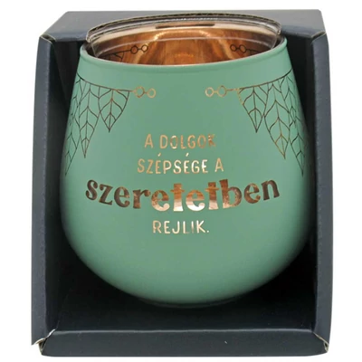 Tükörfényes Mécsestartó - A Dolgok Szépsége… Felirattal