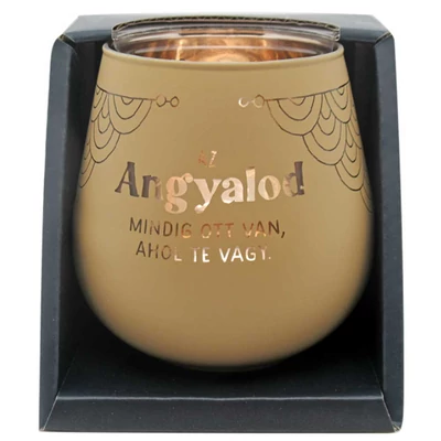 Tükörfényes Mécsestartó - Az Angyalod… Felirattal