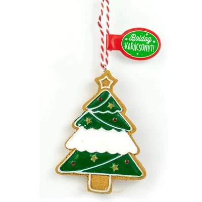 Mézeskalács Figurád: Fenyőfa Alakú Karácsonyfadísz: Feliratozható