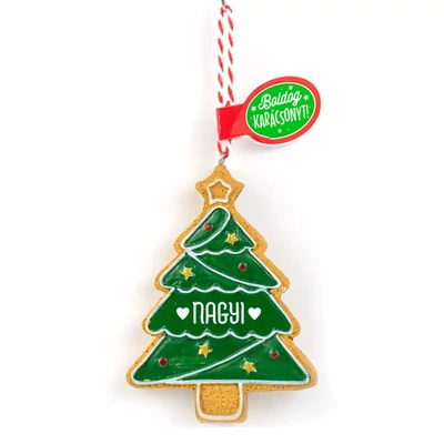 Mézeskalács Figurád: Fenyőfa Alakú Karácsonyfadísz: Nagyi