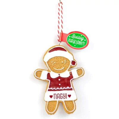Mézeskalács Figurád Karácsonyfadísz: Nagyi