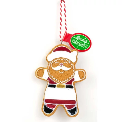 Mézeskalács Figurád: Mikulás Alakú Karácsonyfadísz: Feliratozható