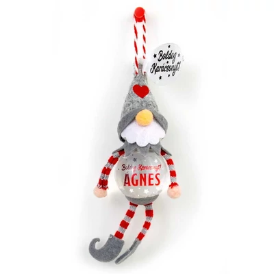 Hógömb Manó Karácsonyfadísz: Boldog Karácsonyt! - Ágnes