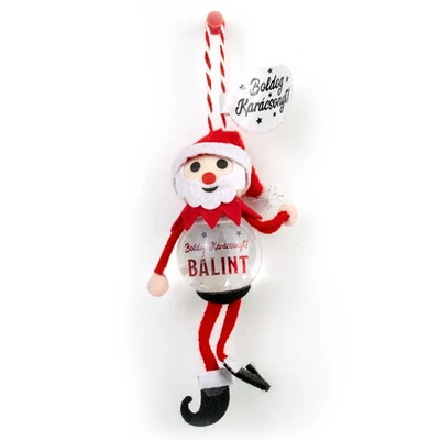Hógömb Manó Karácsonyfadísz: Boldog Karácsonyt! - Bálint