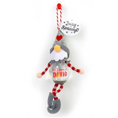 Hógömb Manó Karácsonyfadísz: Boldog Karácsonyt! - Dávid