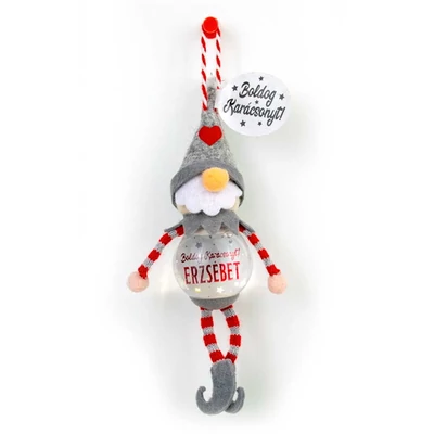 Hógömb Manó Karácsonyfadísz: Boldog Karácsonyt! - Erzsébet