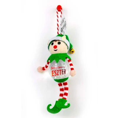 Hógömb Manó Karácsonyfadísz: Boldog Karácsonyt! - Eszter