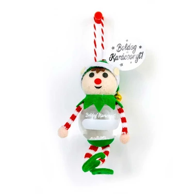 Hógömb Manó Karácsonyfadísz: Boldog Karácsonyt! - Feliratozható Manó