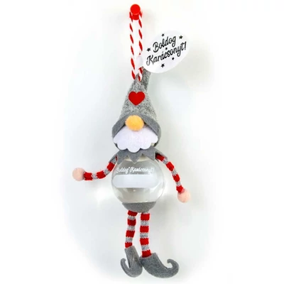Hógömb Manó Karácsonyfadísz: Boldog Karácsonyt! - Feliratozható Mikulás
