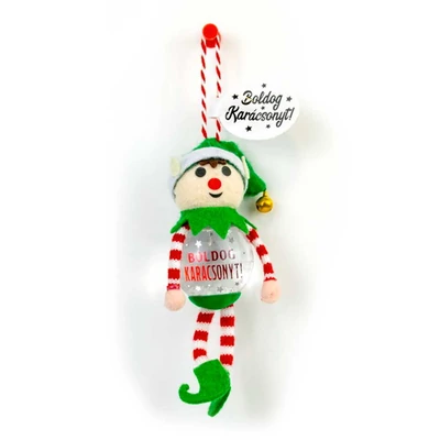 Hógömb Manó Karácsonyfadísz: Boldog Karácsonyt! - Manó