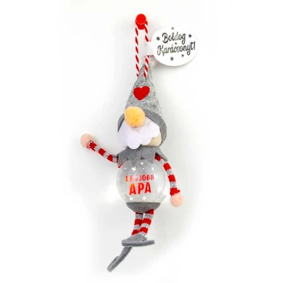 Hógömb Manó Karácsonyfadísz: Legjobb Apa Törpe Hógömb Manó Karácsonyfadísz: Legjobb Apa Törpe
