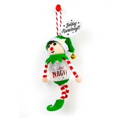 Hógömb Manó Karácsonyfadísz: Legjobb Nagyi Manó
