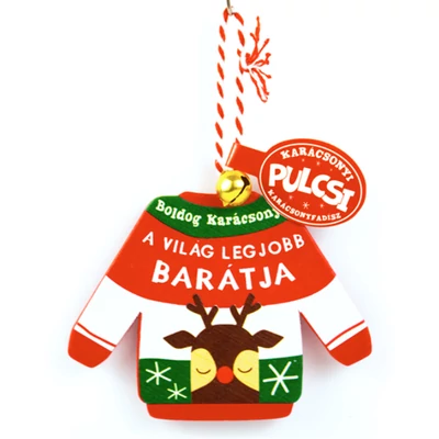 Karácsonyi Pulcsi Dísz: A Világ Legjobb Barátja - Rénszarvas